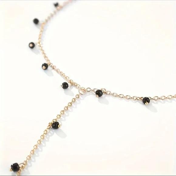 Zara Jewelry - NWOT Gold Black Beaded Lariat Necklace